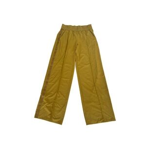 Athleta Nolita Wide Leg Pants Golden Olive Green Elastic Waist Size 12T